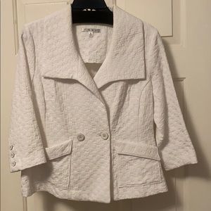 CAbi White textured blazer